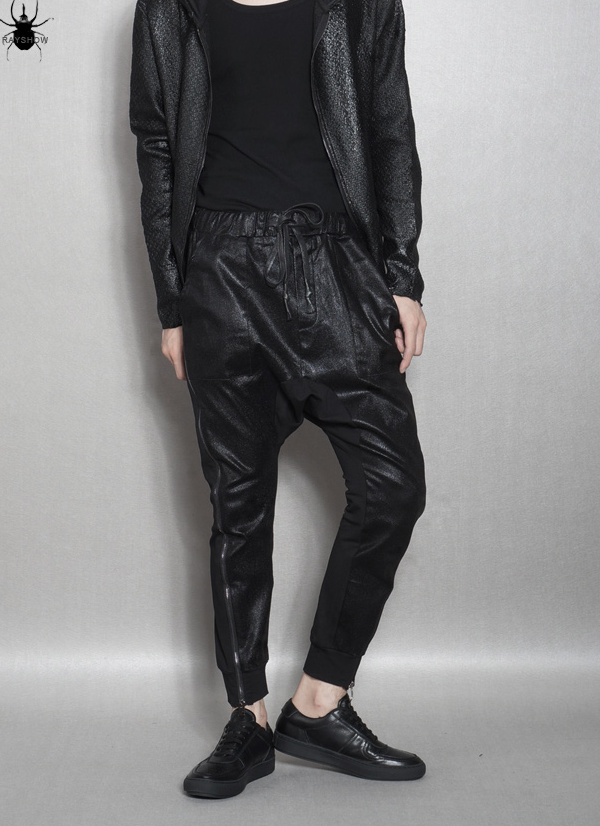 zip crotch leather pants