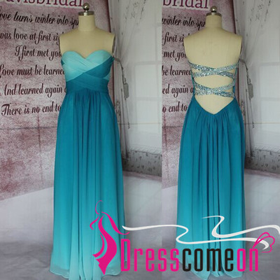 Turquoise Ombre Prom Dresses