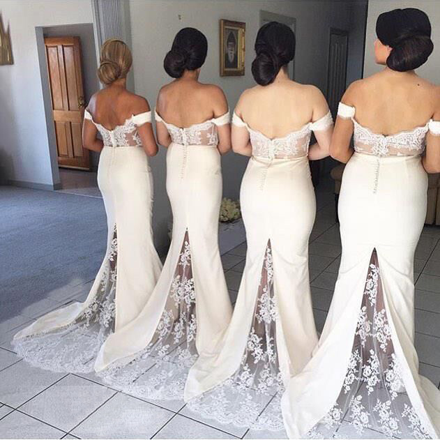 Ivory Lace Bridesmaid Dresses