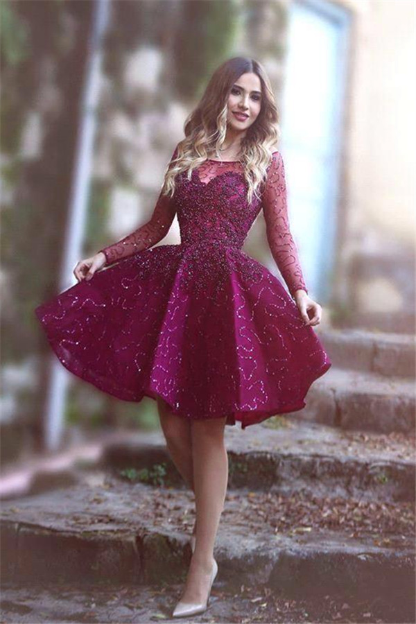 long sleeve homecoming dresses 2018