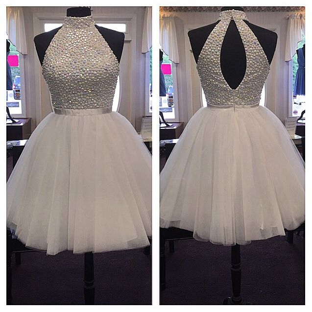 Elegant Short White Prom Dresses