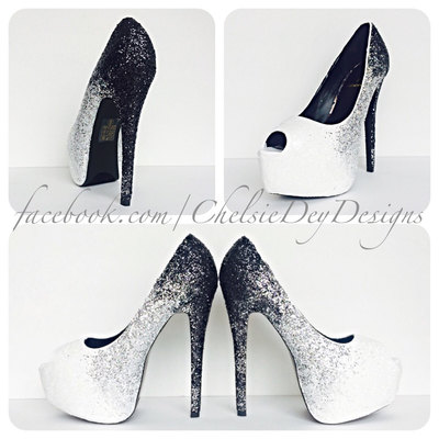 black and silver heels for prom