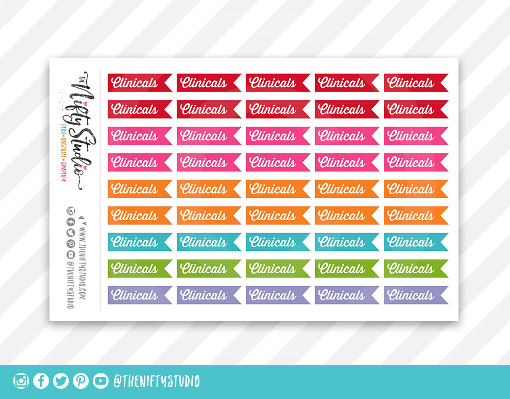 Clinicals College Planner Stickers The Nifty Studio Nursing