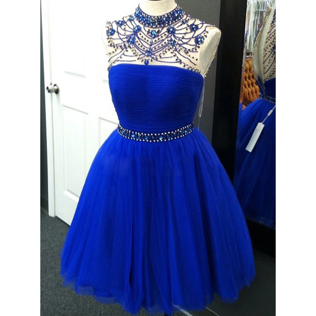 Blue Dress with Beading