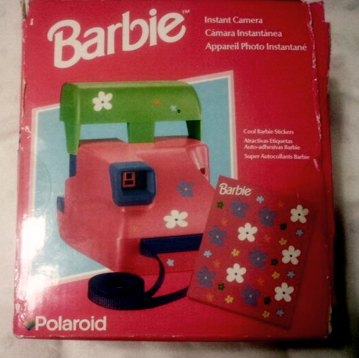 barbie polaroid camera on
