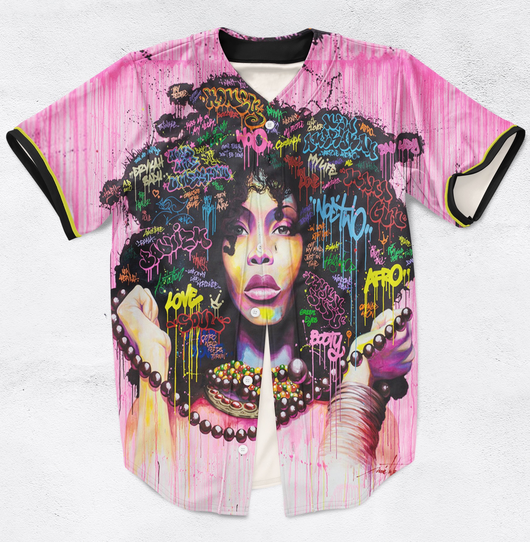 Colorful Erykah Badu Natural Hair Baseball Jersey On Storenvy