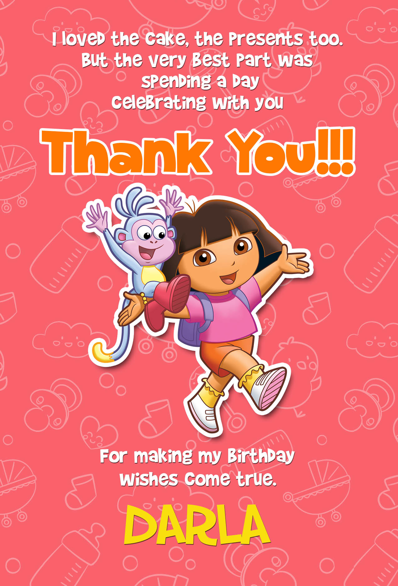 Dora The Explorer Invitation Dora The Explorer Birthday Invitation