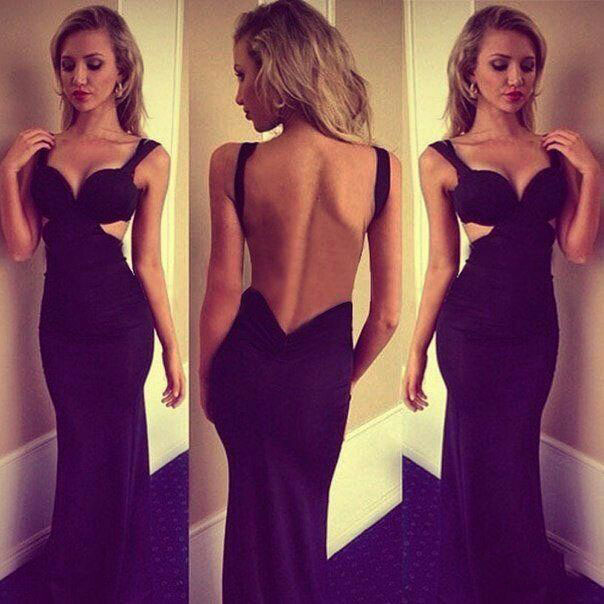 Purple and Black Long Dress for Prom