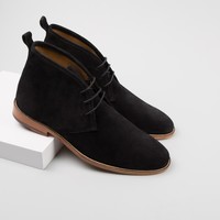 mens black suede chukka