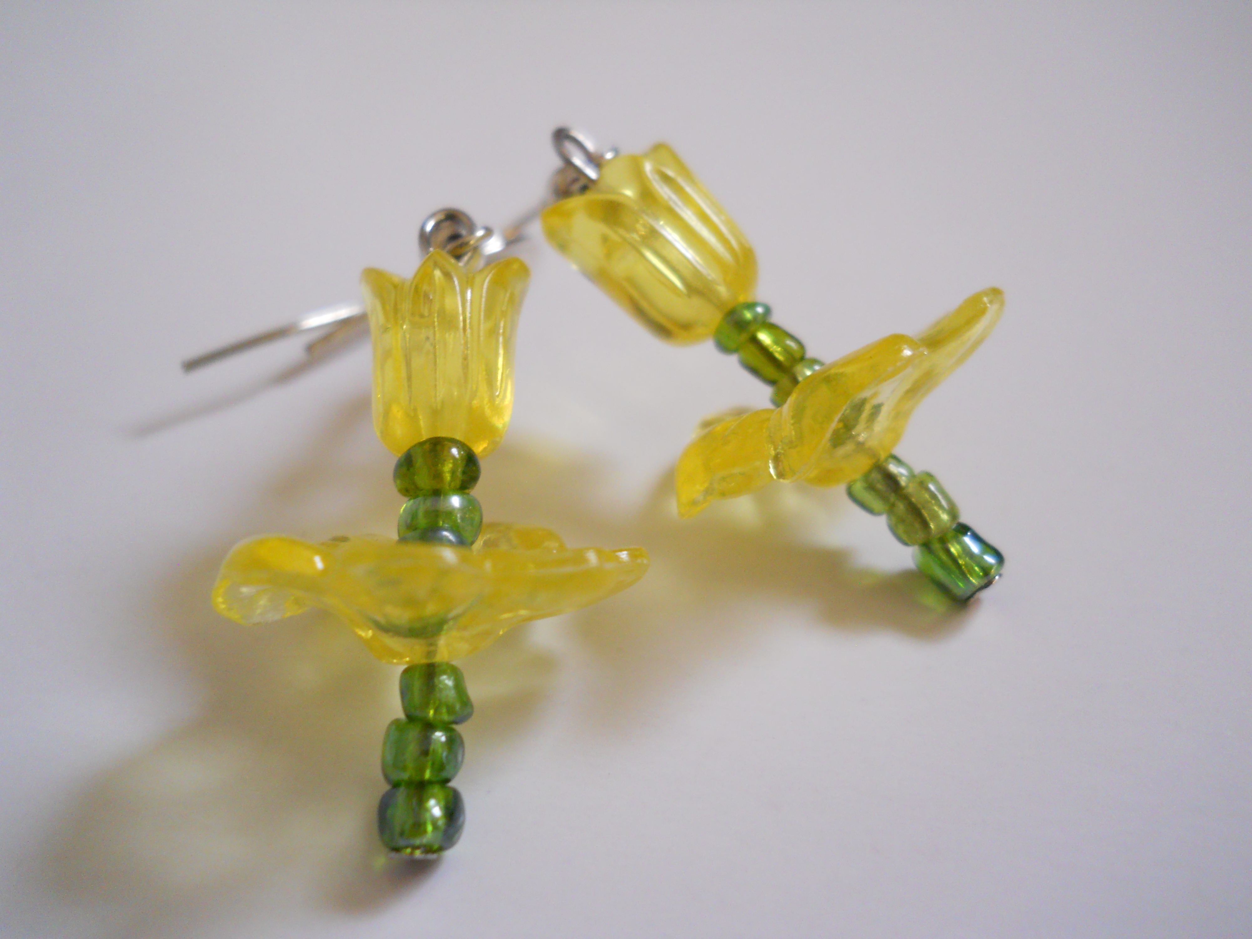 Yellow Tulip Bead Earrings · Beads N' Tabs · Online Store Powered by