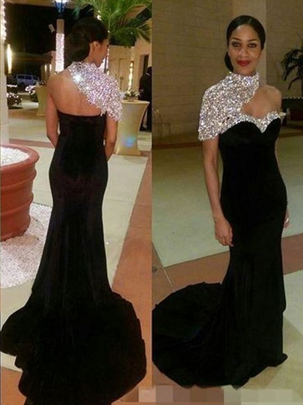 Black Mermaid Chiffon Dress