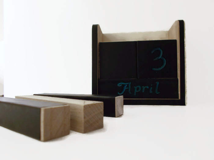 unfinished wood block calendar