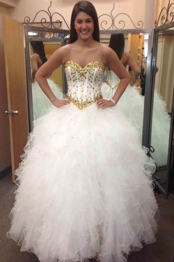 White Organza Prom Dress