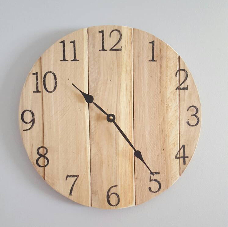 rustic clock number clock