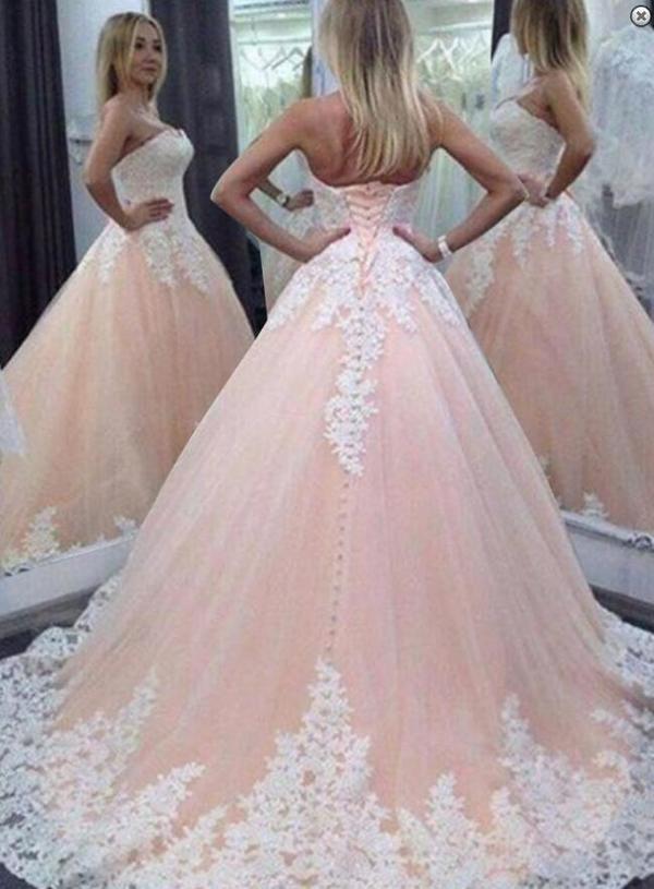 Pink Princess Wedding Dress,Dresses For Brides,Bridal Gown on Storenvy
