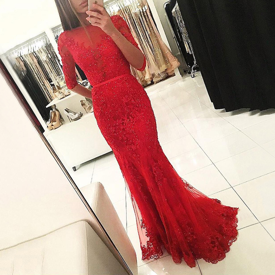 red trumpet dress