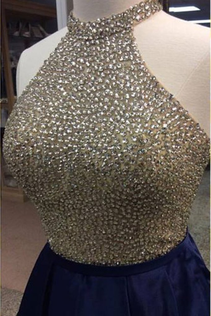 Dark Blue Short Prom Dresses with Sparkles