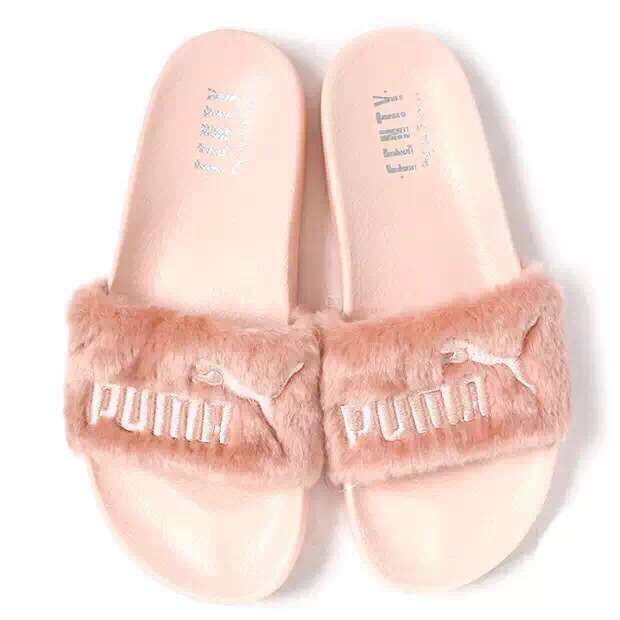 fashion puma fenty fur slide all pink slippers on storenvy
