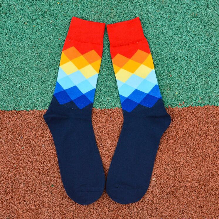 5 Pairs Multicolor Diamond Socks on Storenvy