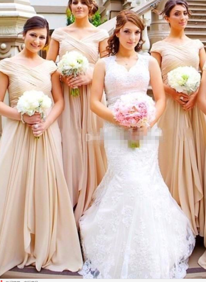 Champagne Chiffon Bridesmaid Dress