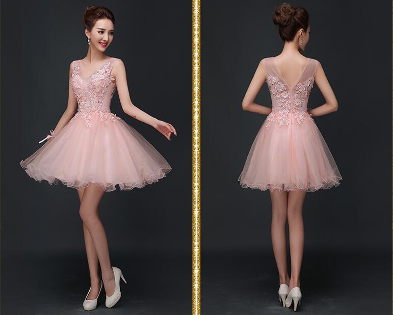 blush dresses short