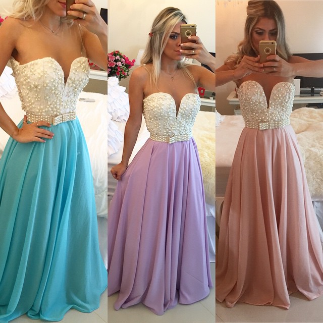 Mesh Top Prom Dress