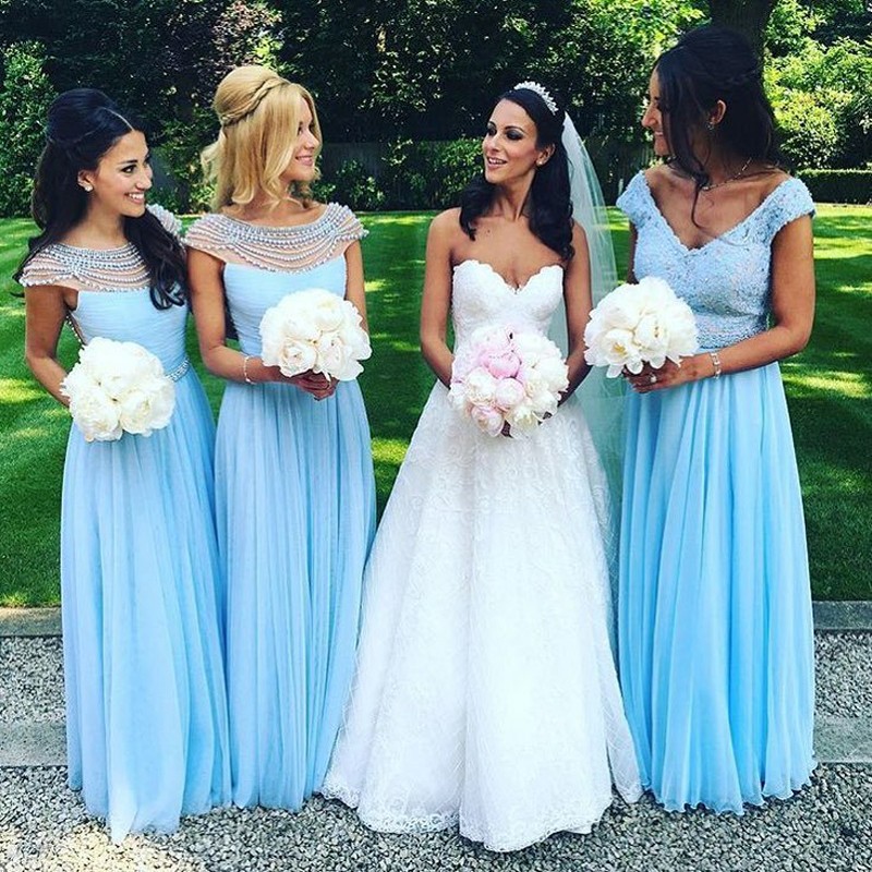 bridesmaid dresses in blue