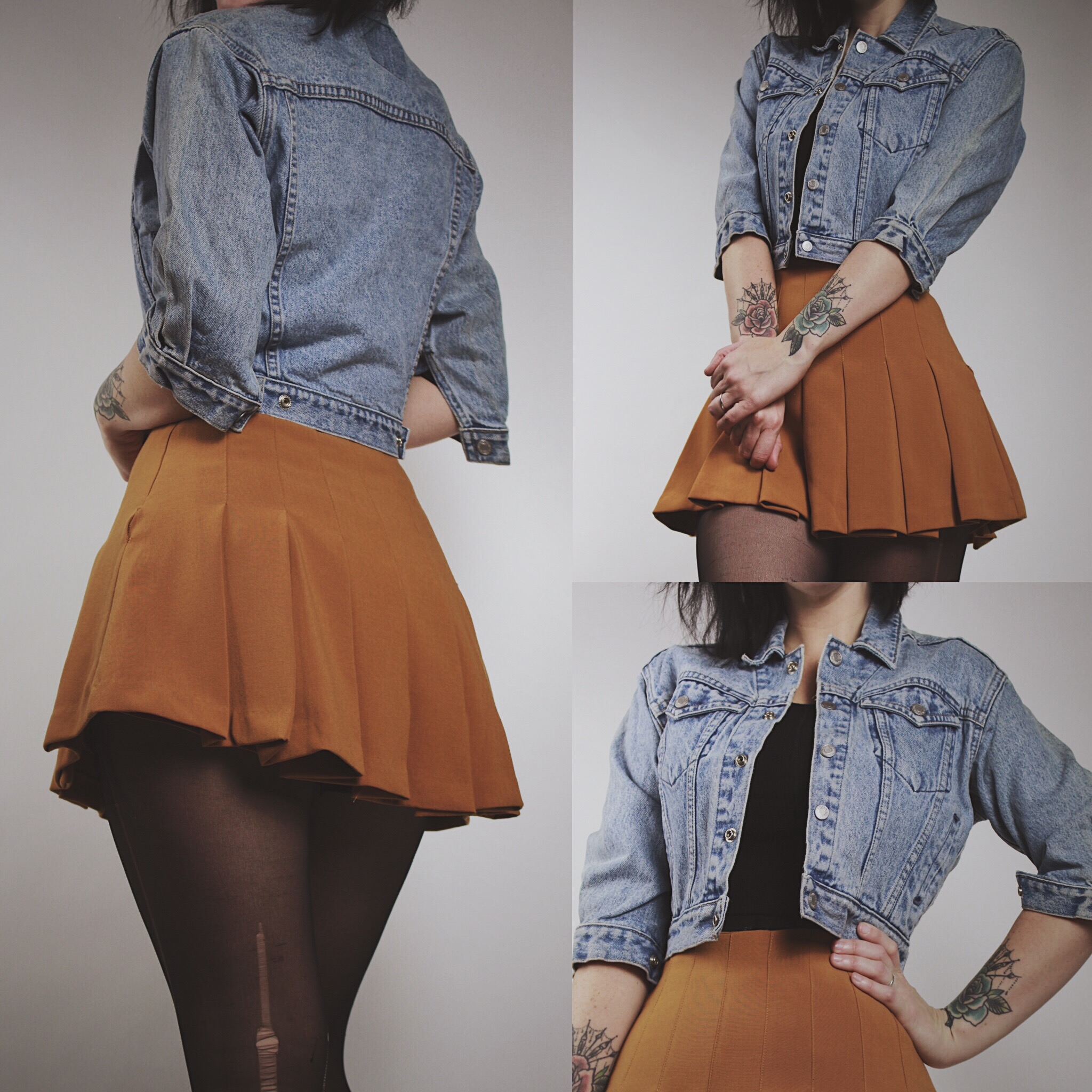 80s denim jacket outfit