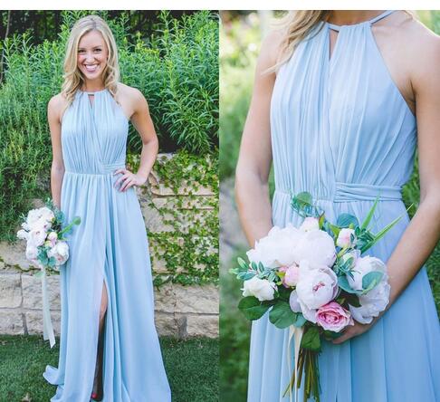 sky blue wedding guest dress