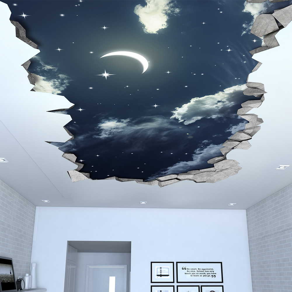 Night Sky 3d Effect Ceiling 3d Wallpaper 3d Wall Decals 3d