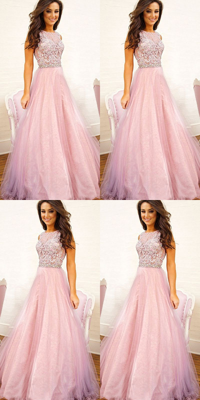 Pink Sheer Prom Dresses