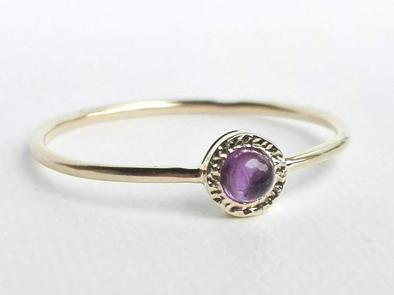 Gemstone Ring 14K Solid Gold Ring Christmas Gift GR0229 Amethyst Ring February Birthstone Ring