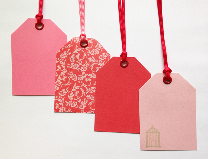 Pink Tags Floral 4pcs 3.5 x 2.5" · Mini & Square · Online Store