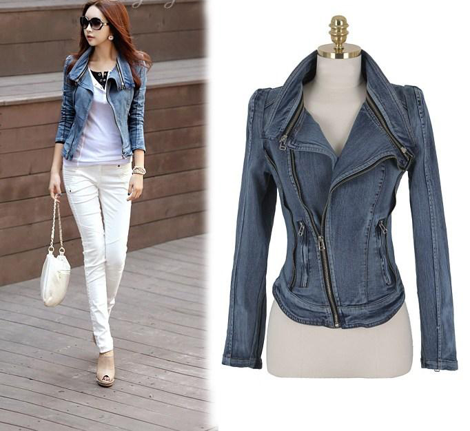 slim fit denim jacket womens