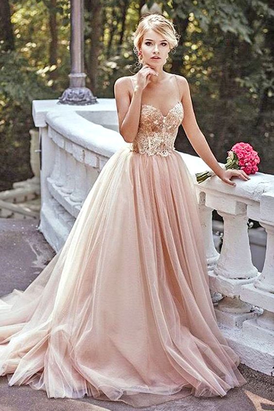 blush evening gown
