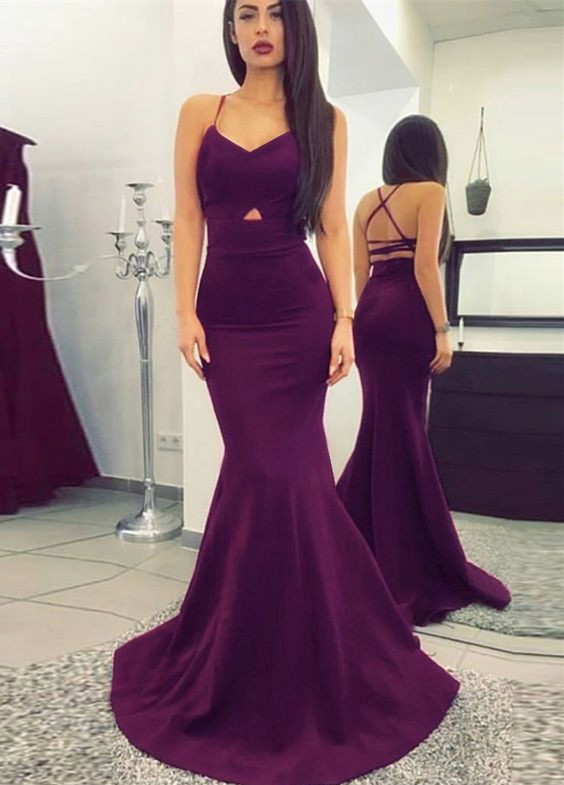 sexy purple prom dress