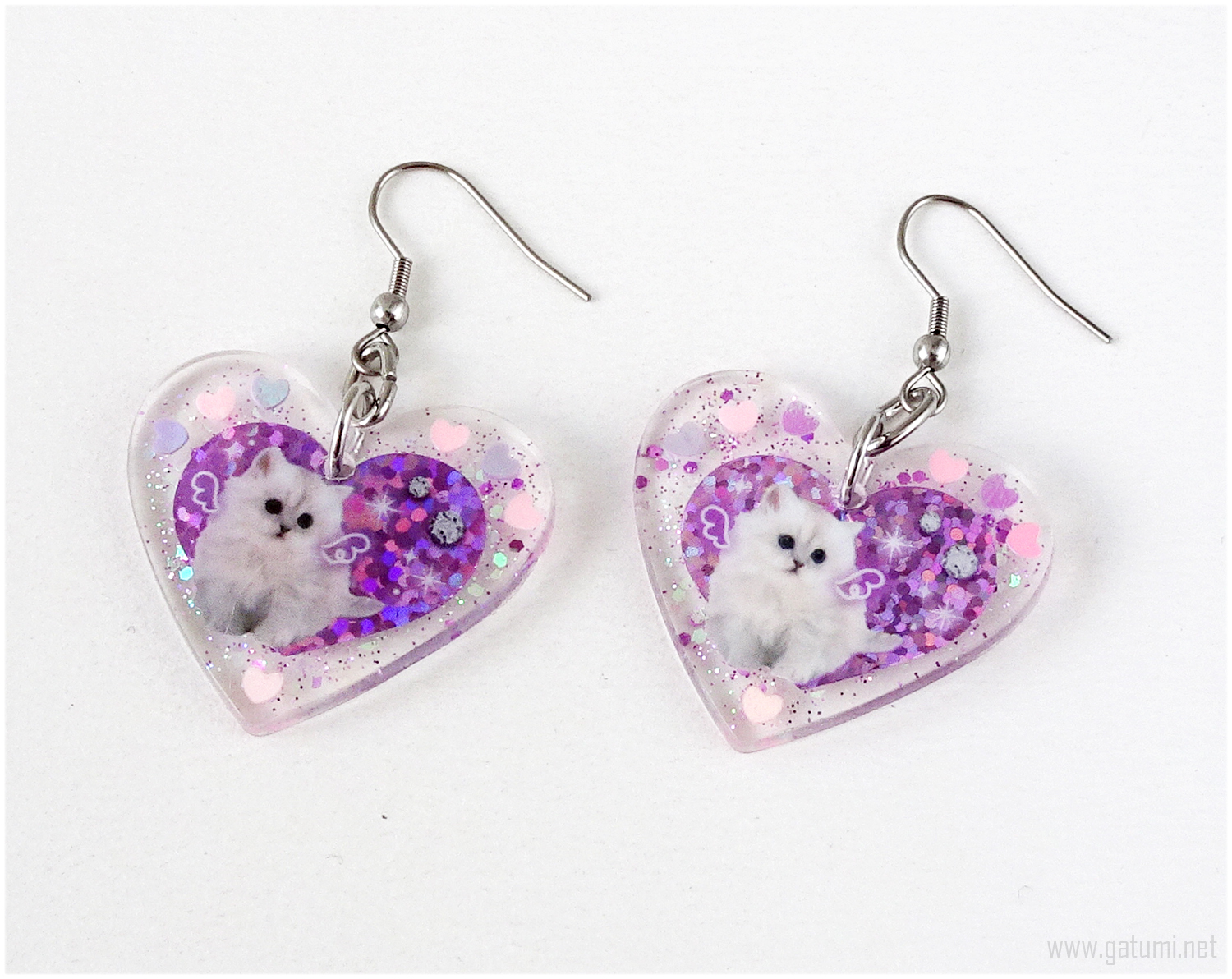 Cute Cat Earrings, Kawaii Jewelry, Jfashion, Harajuku, Pastel Goth on