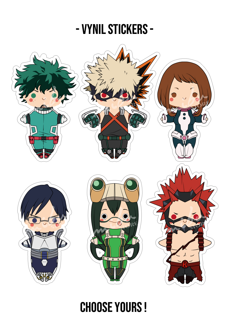 bnha vinyl stickers on storenvy