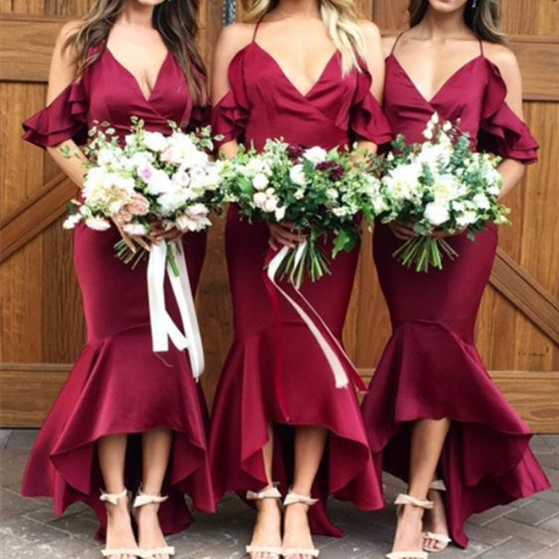 deep maroon bridesmaid dresses