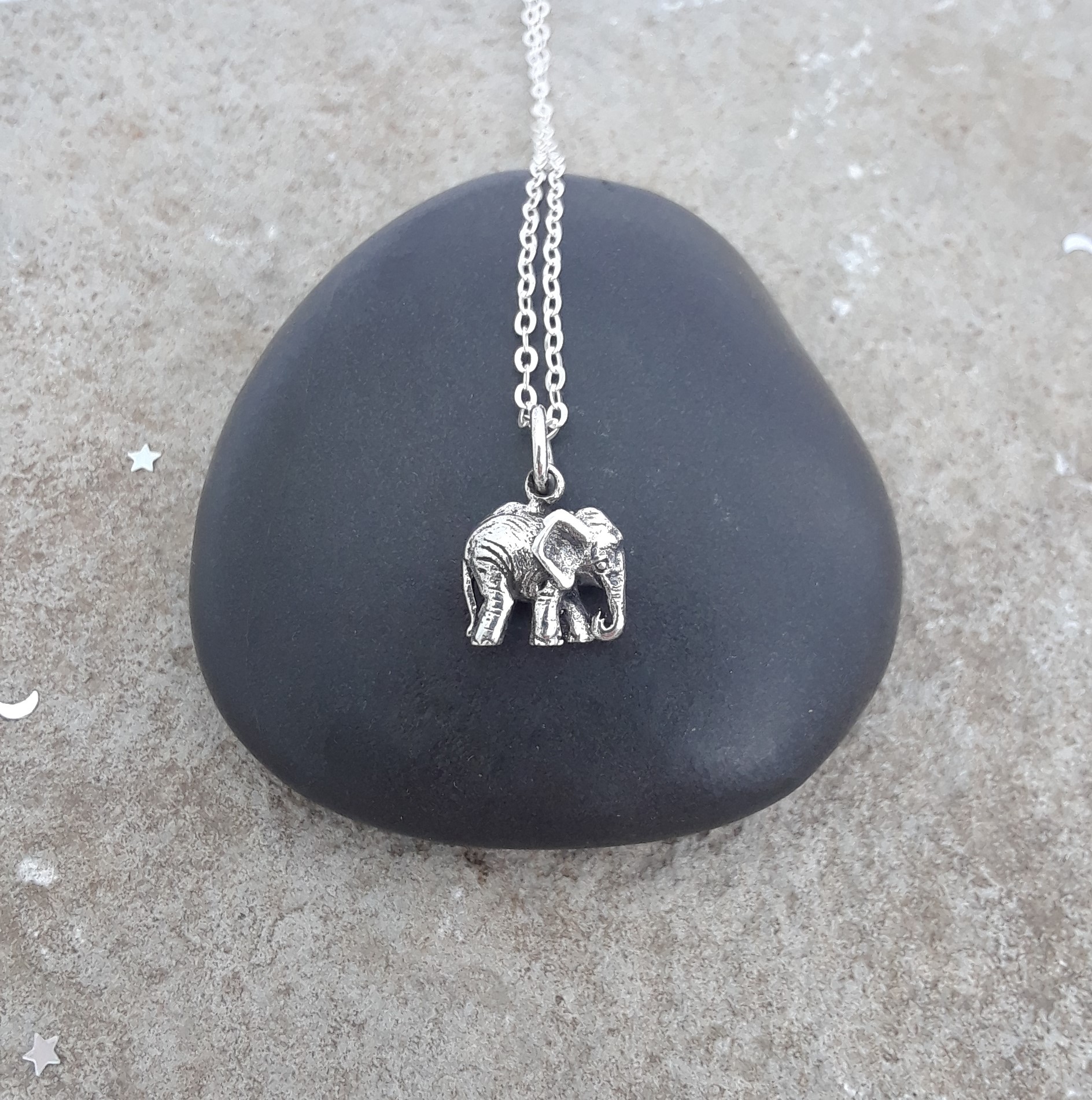 large silver elephant pendant