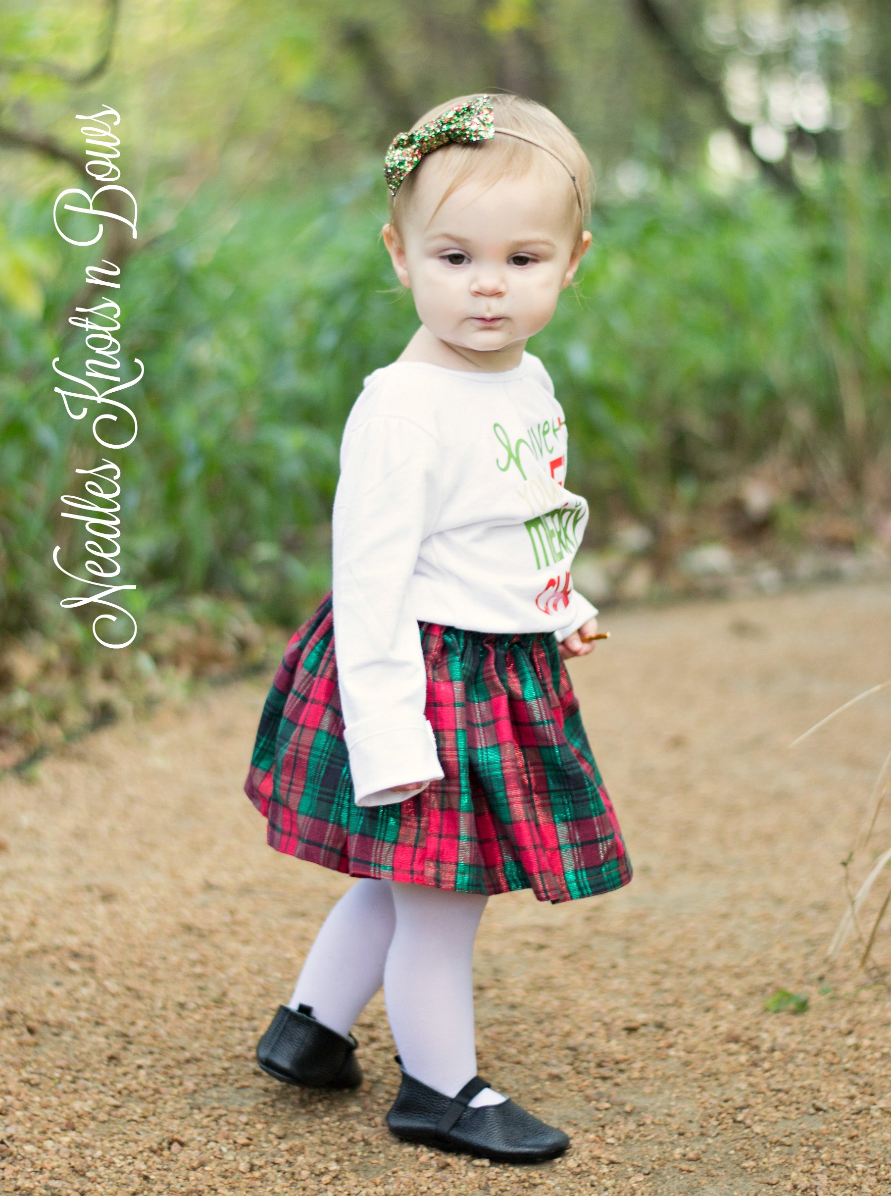 Girls Christmas Plaid Skirt, Baby Girls Christmas Skirt, Girls Plaid
