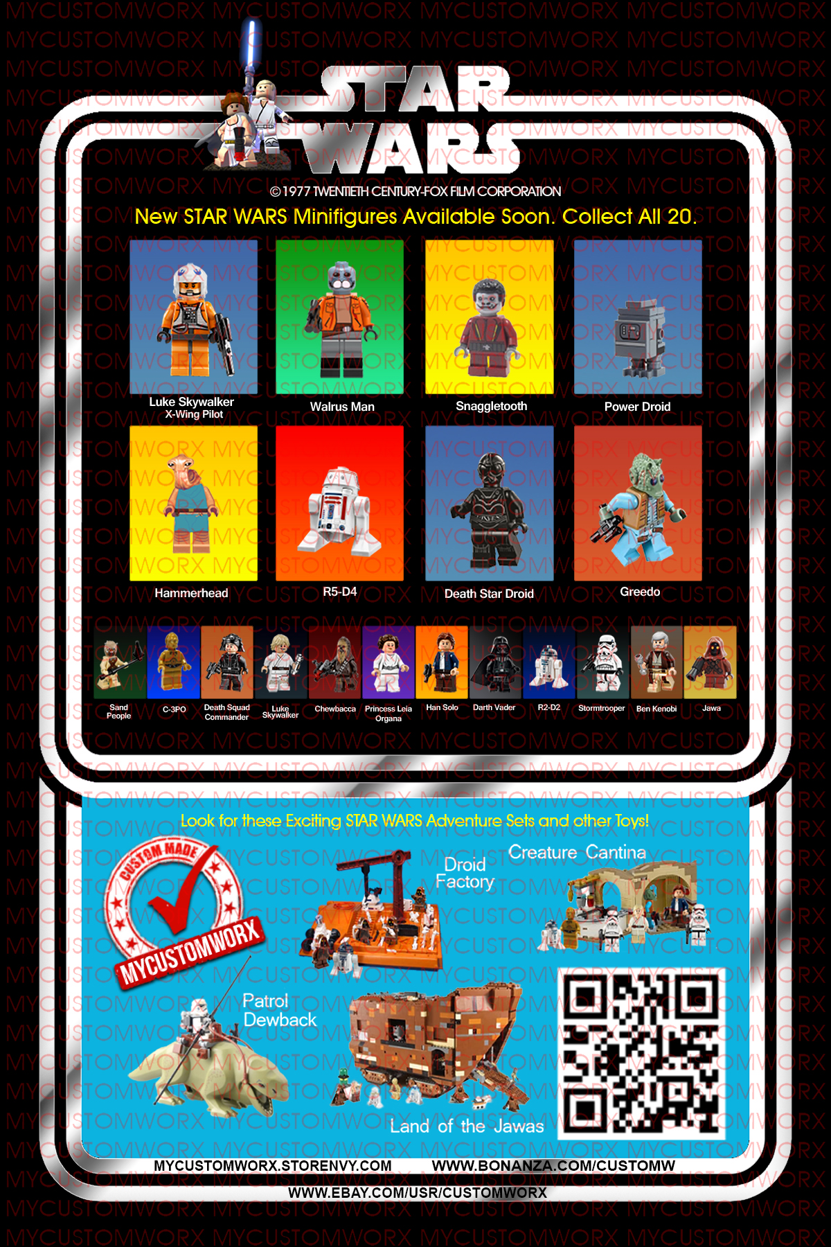 Custom Star Wars Vintage 20-Back Walrus man Lego Card Back