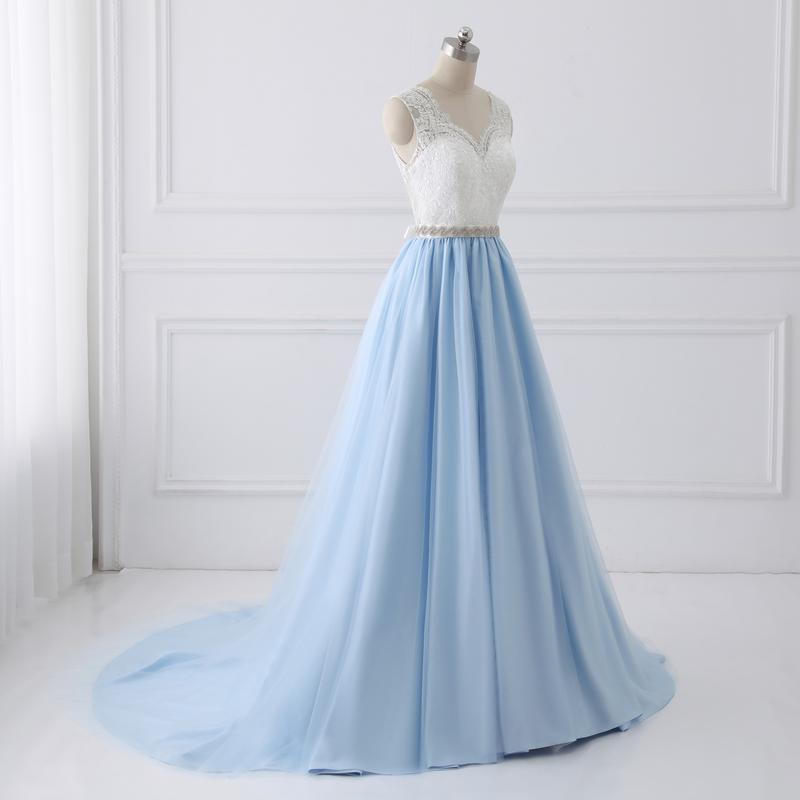 modest blue prom dresses