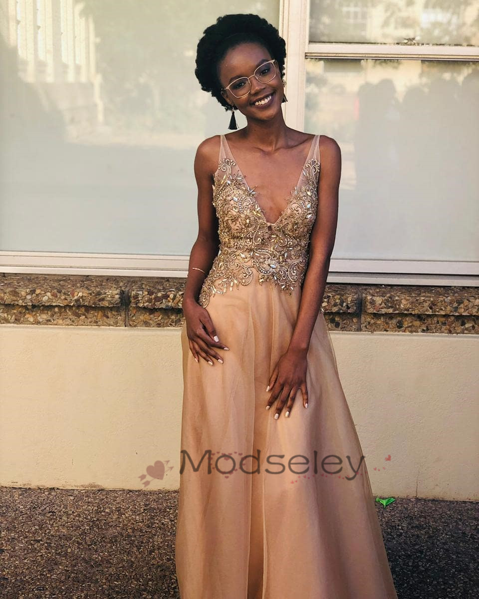 Elegant Gold Prom Dresses