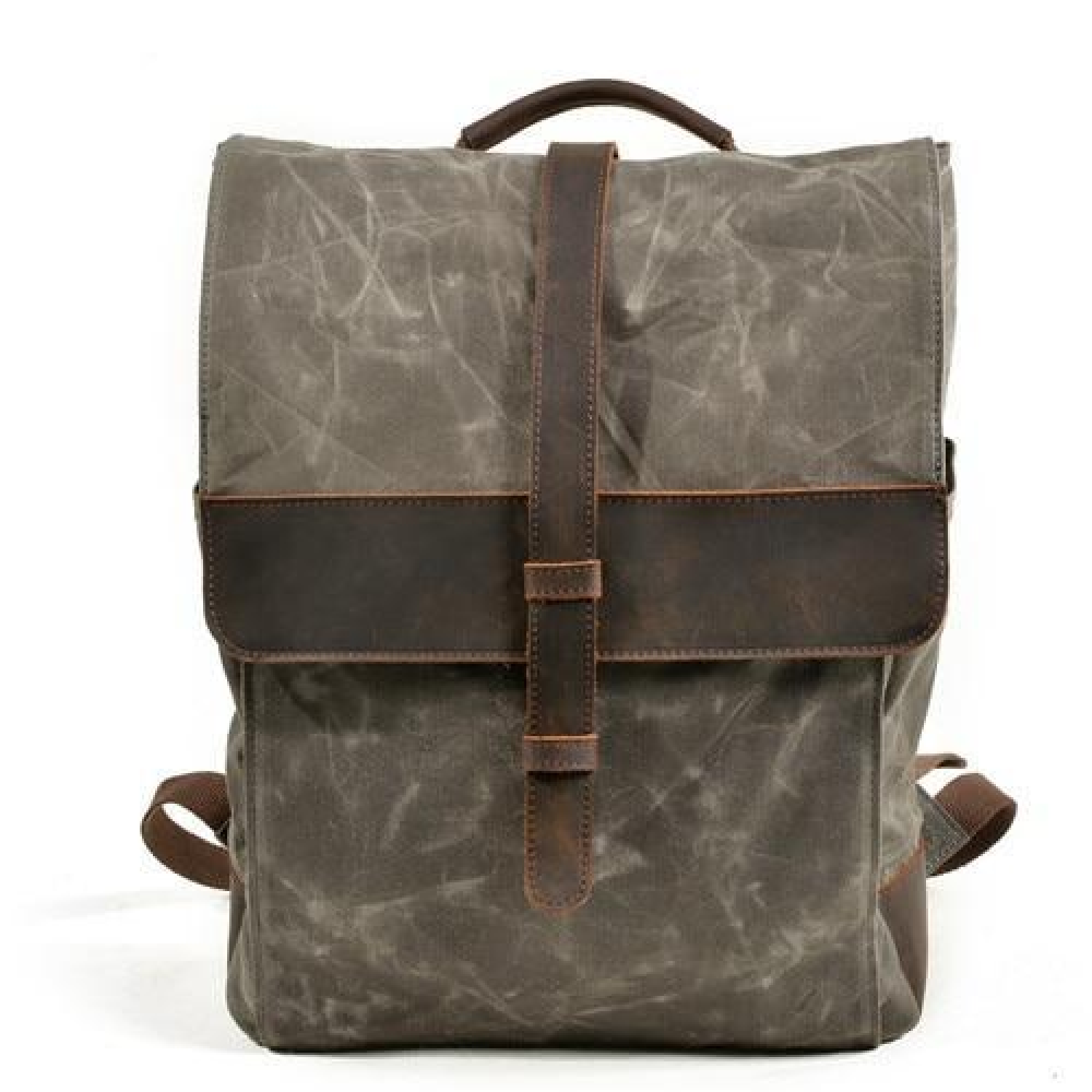 Men/'s Vintage Canvas Backpack Leather Camping Hiking Travel Satchel School bag