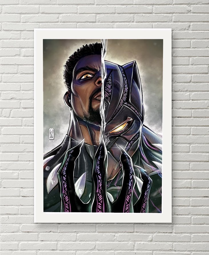 Black Panther Poster Portrait Marvel Wall Art Prints Avengers Endgame Infinity War Wakanda Superhero Fanart Tchalla Marvel Gifts For Men