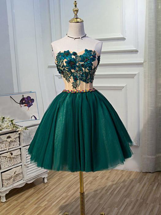 Green Short Graduation Dresses