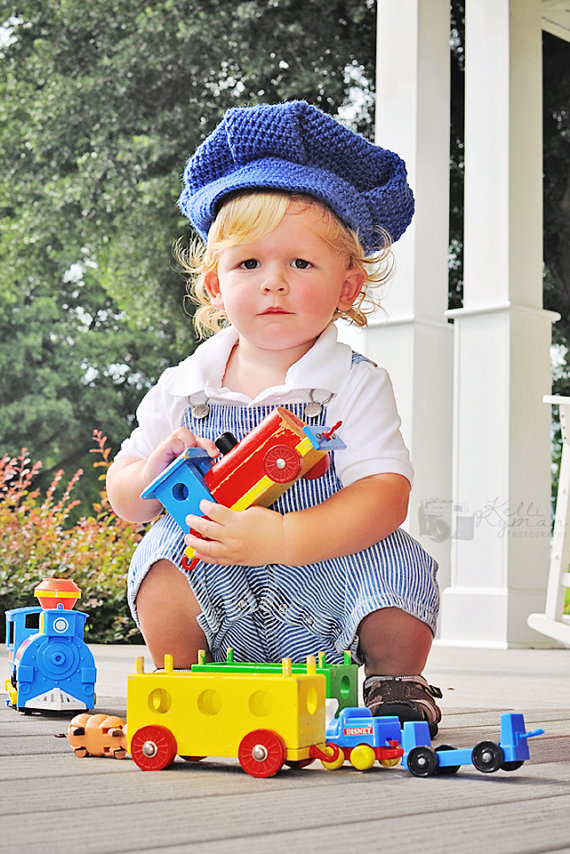 little boy train conductor hat