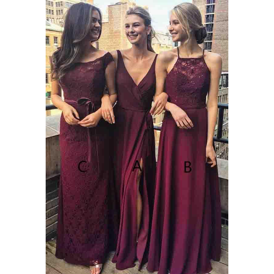 grape bridesmaid dresses