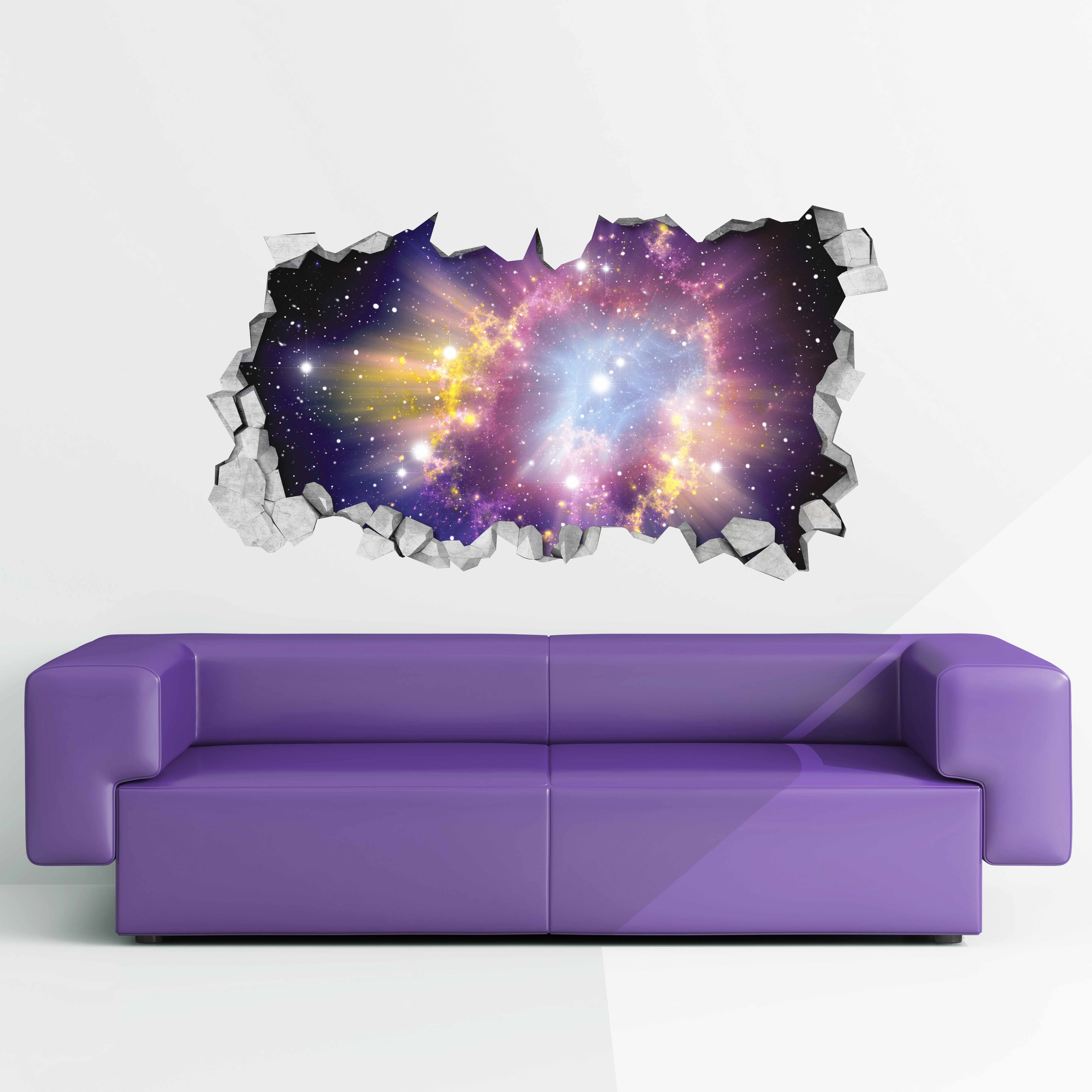 Cosmic Broken Wall Decal 3d Wallpaper 3d wall decals 3d printed 3d wall art 3d art